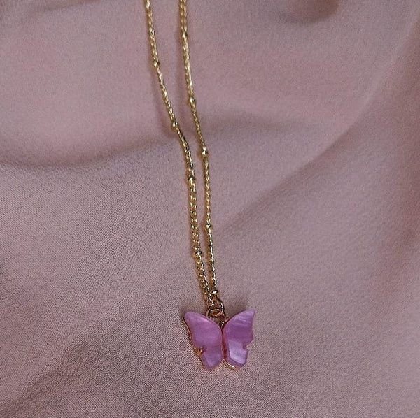 Cute Butterfly Necklaces | 18" Golden Chain with Gold clasp